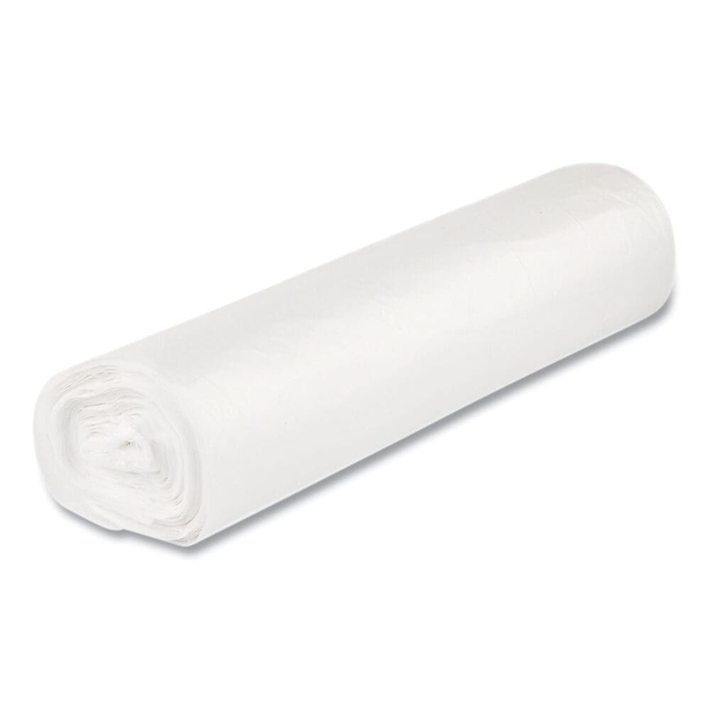 Low-Density Commercial Can Liners, Coreless Perforated Roll, 10 gal, 0.35mil, 24" x 24", Clear, 50 Bags/Roll, 20 Rolls/Carton - Image 3