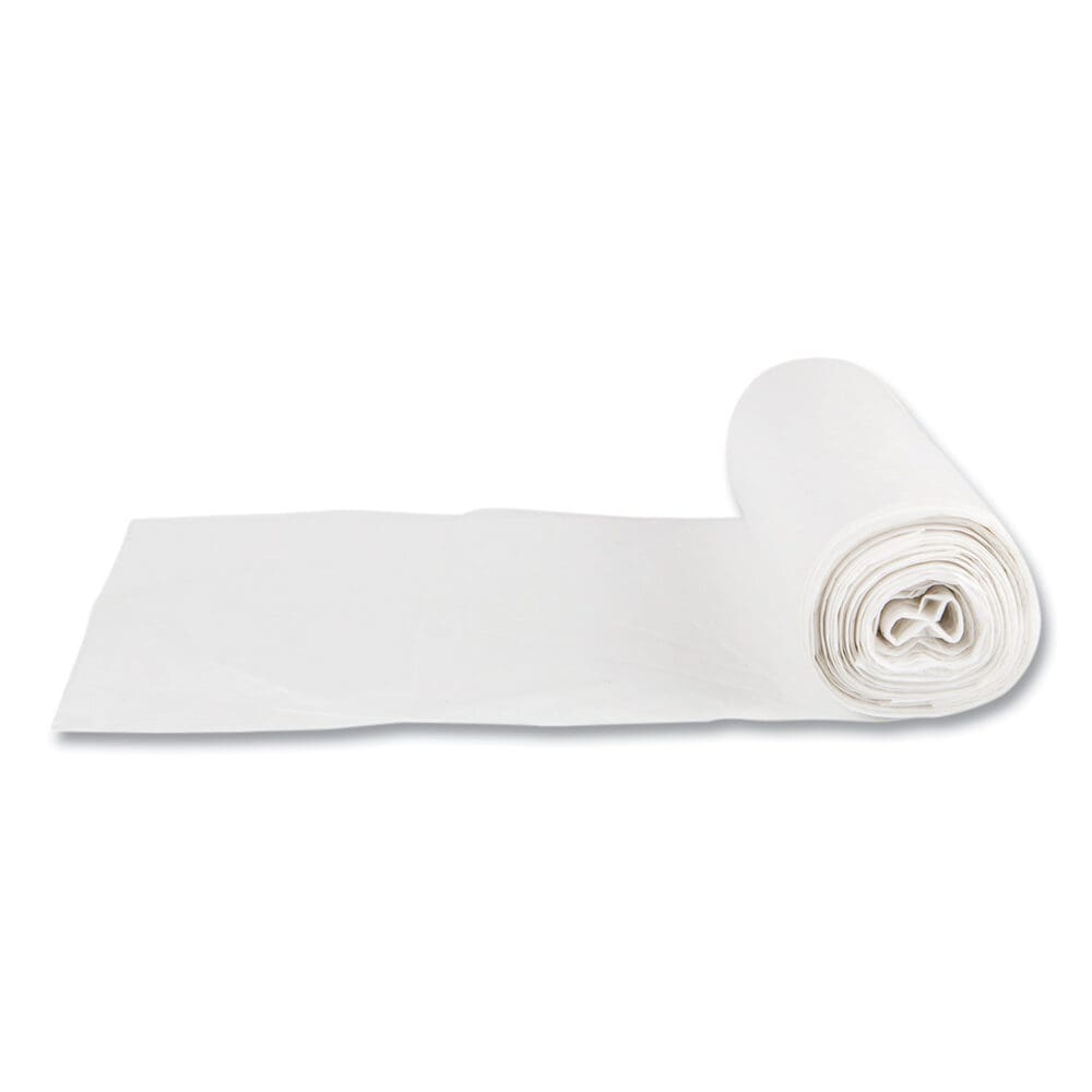 Low-Density Commercial Can Liners, Coreless Interleaved Roll, 16 gal, 0.5mil, 24" x 32", White, 50 Bags/Roll, 10 Rolls/Carton - Image 2