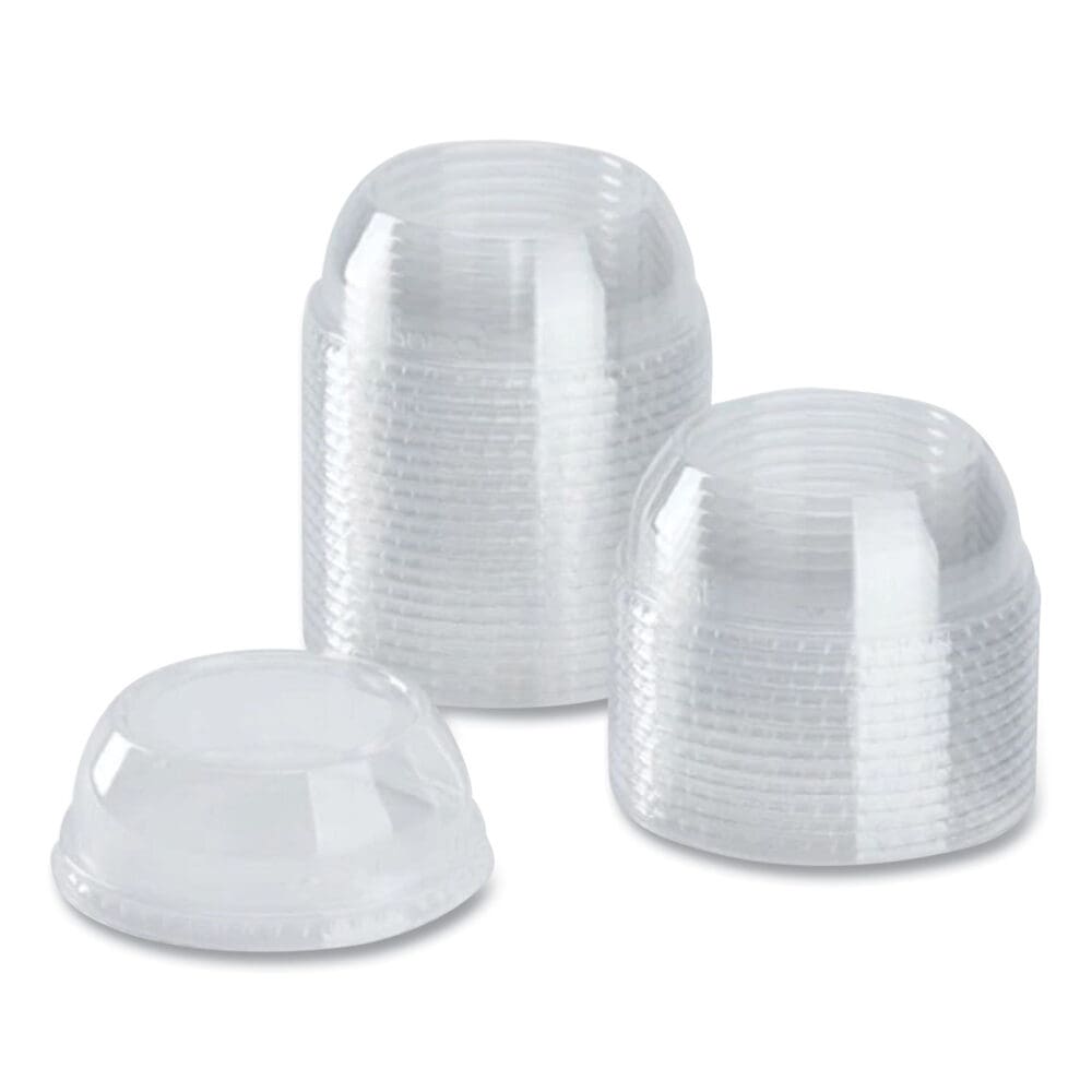 PET Lids, Wide Opening Dome, Fits 12 oz to 24 oz Cold Cups, Clear, 1,000/Carton - Image 2