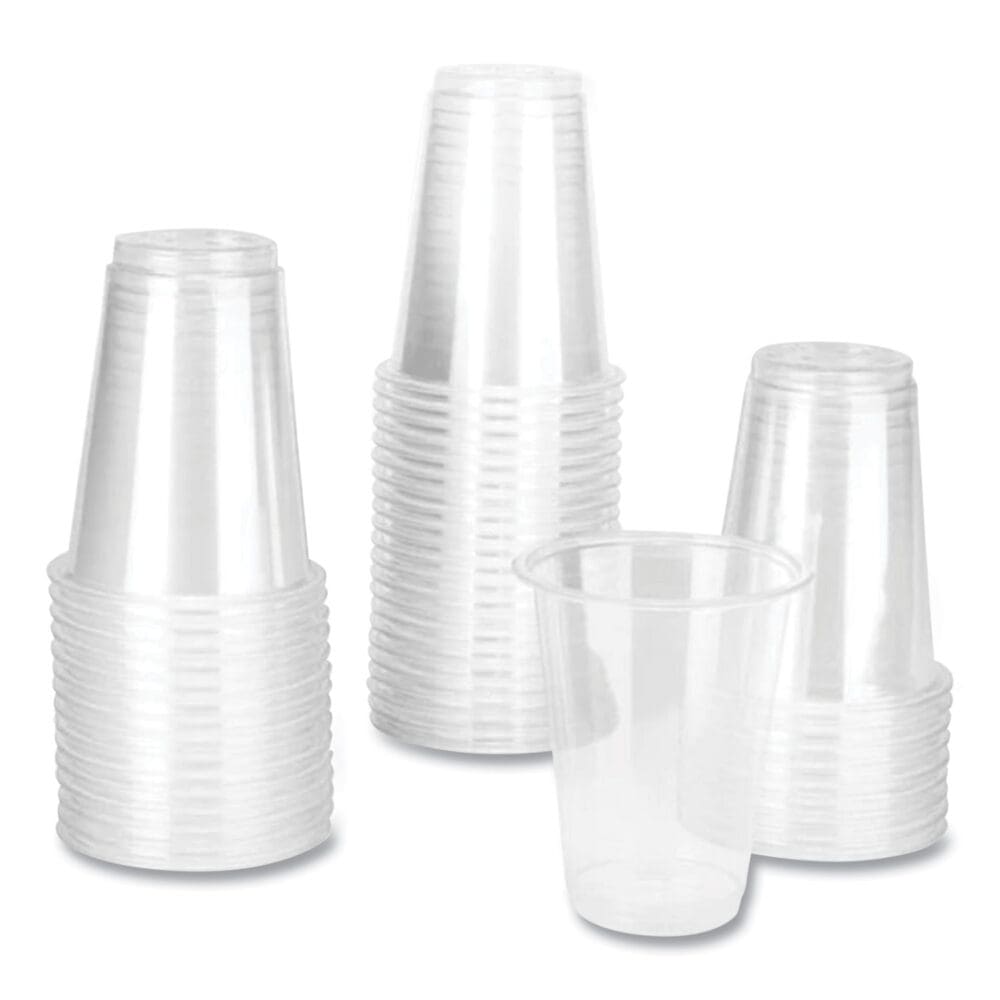 PET Plastic Cups, 7 oz, Clear, 1,000/Carton - Image 2