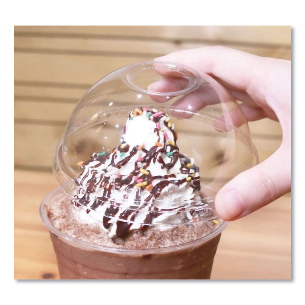 PET Lids, Dome Lid, Fits 12 oz to 24 oz Cold Cups, Clear, 1,000/Carton - Image 3