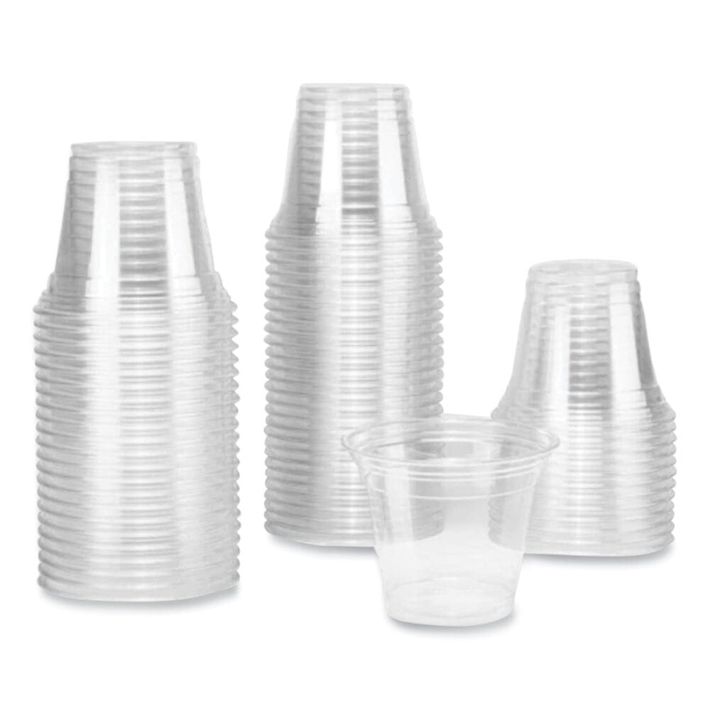 PET Plastic Cups, 9 oz, Clear, 1,000/Carton - Image 2