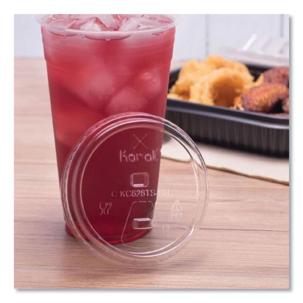 PET Lids, Strawless Sipper, Fits 12 oz to 24 oz Cold Cups, Clear, 1,000/Carton - Image 3