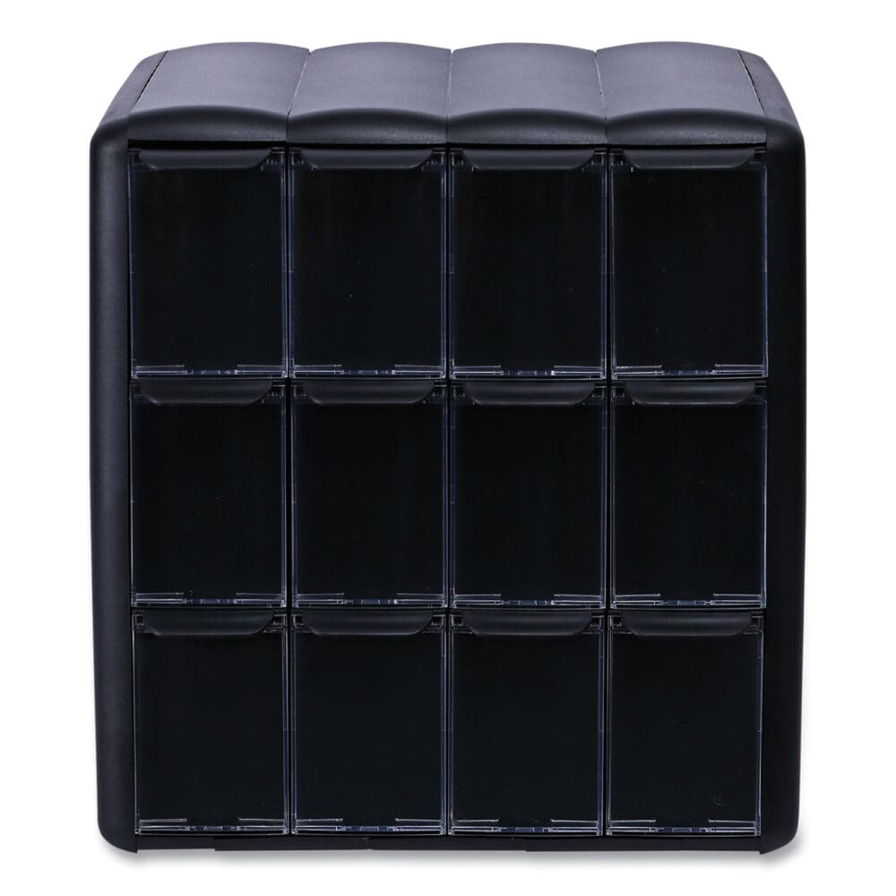 Four Column Merchandiser, 12 Compartments, 15.2 x 17.2 x 16.3, Black - Image 4