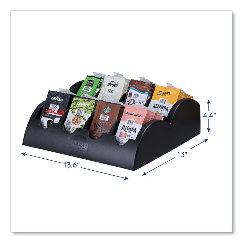 Small Merchandiser, 8 Compartments, 13.6 x 13 x 4.4, Black - Image 2