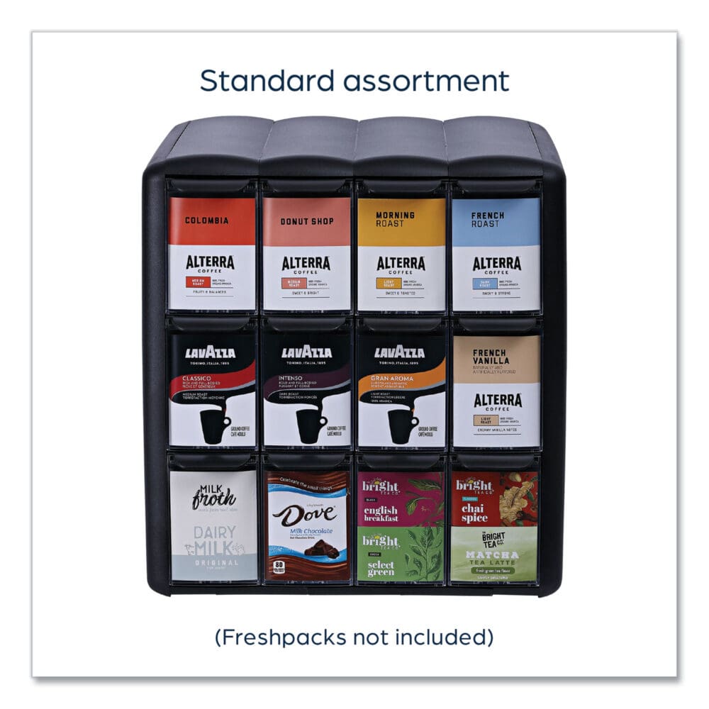 Four Column Merchandiser, 12 Compartments, 15.2 x 17.2 x 16.3, Black - Image 6