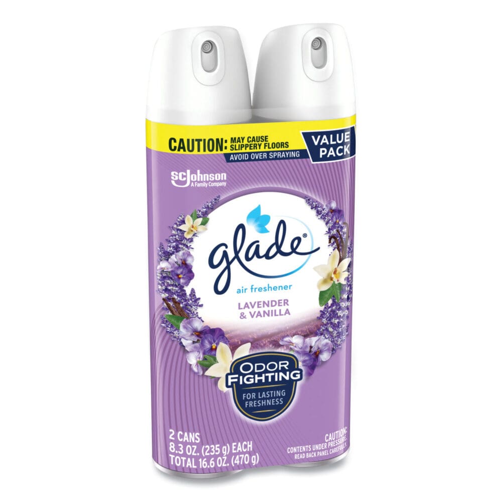 Air Freshener, Lavender & Vanilla, Scent, 8.3 oz Aerosol Spray, 2/Pack, 3 Packs/Carton - Image 3