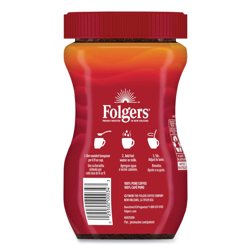 Instant Coffee Crystals, Classic Roast, 8 oz Jar, Medium - Image 2