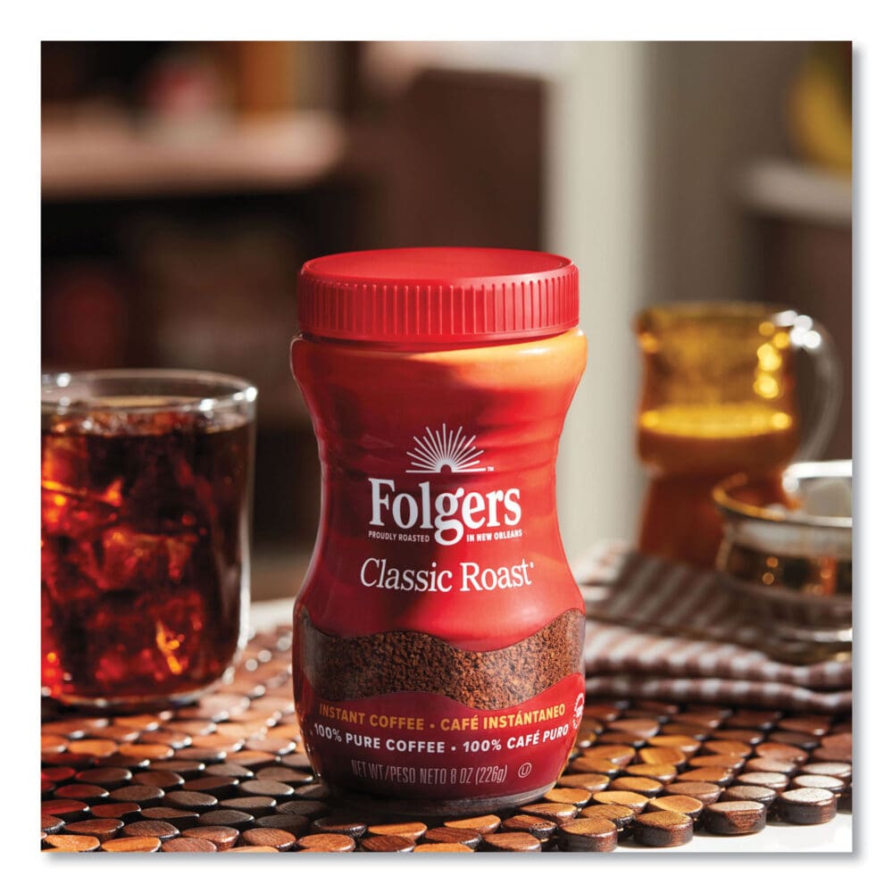 Instant Coffee Crystals, Classic Roast, 8 oz Jar, Medium - Image 4