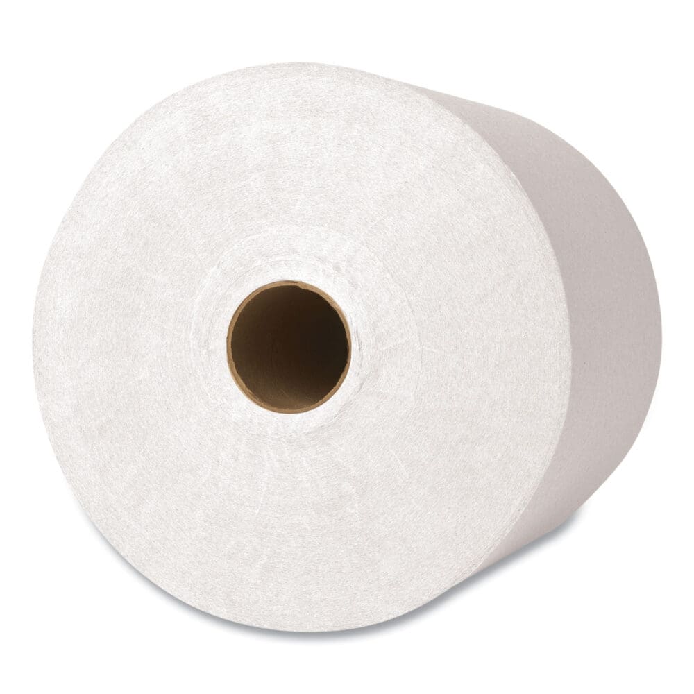 Essential High Capacity Hard Roll Towels for Business, Absorbency Pockets, 1-Ply, 8" x 950 ft, 1.75" Core, White, 6 Rolls/CT - Image 3