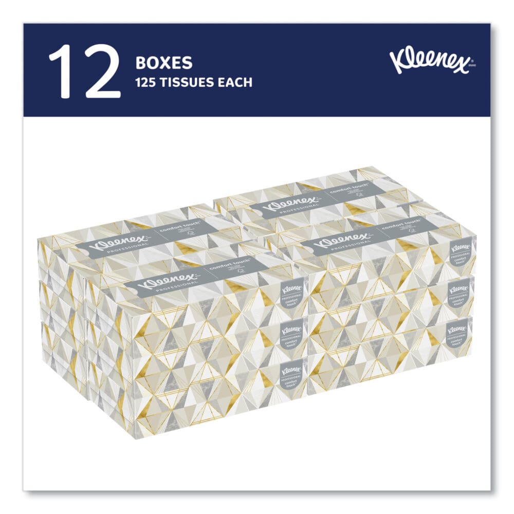 White Facial Tissue for Business, 2-Ply, 125 Sheets/Box, 12 Boxes/Carton - Image 2