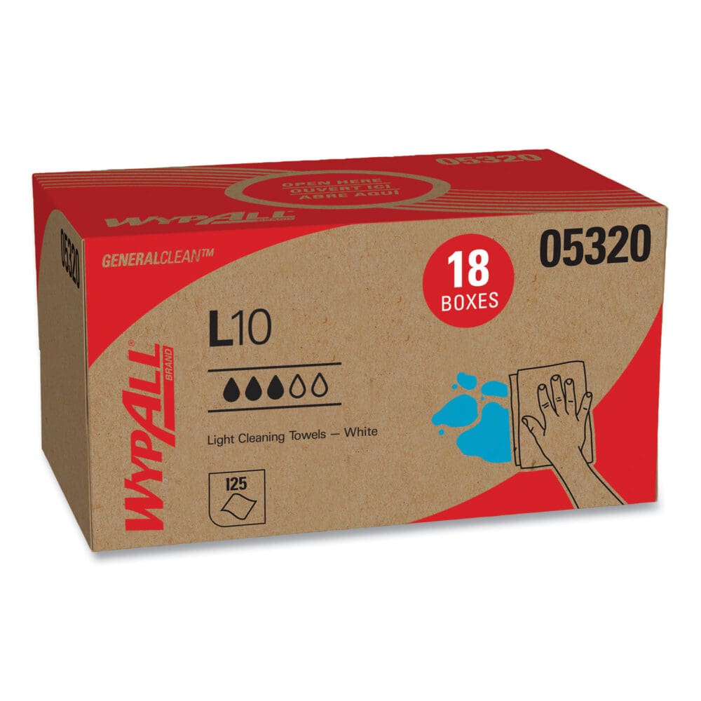 L10 Towels, POP-UP Box, 1-Ply, 9 x 10.5, White, 125/Box, 18 Boxes/Carton - Image 2