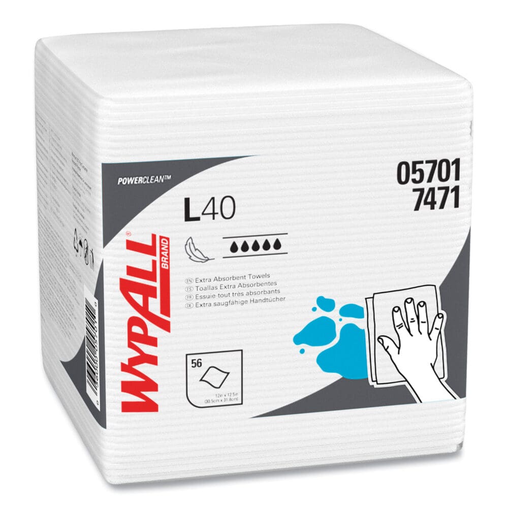 L40 Towels, 1/4 Fold, 12.5 x 12, White, 56/Box, 18 Packs/Carton - Image 12