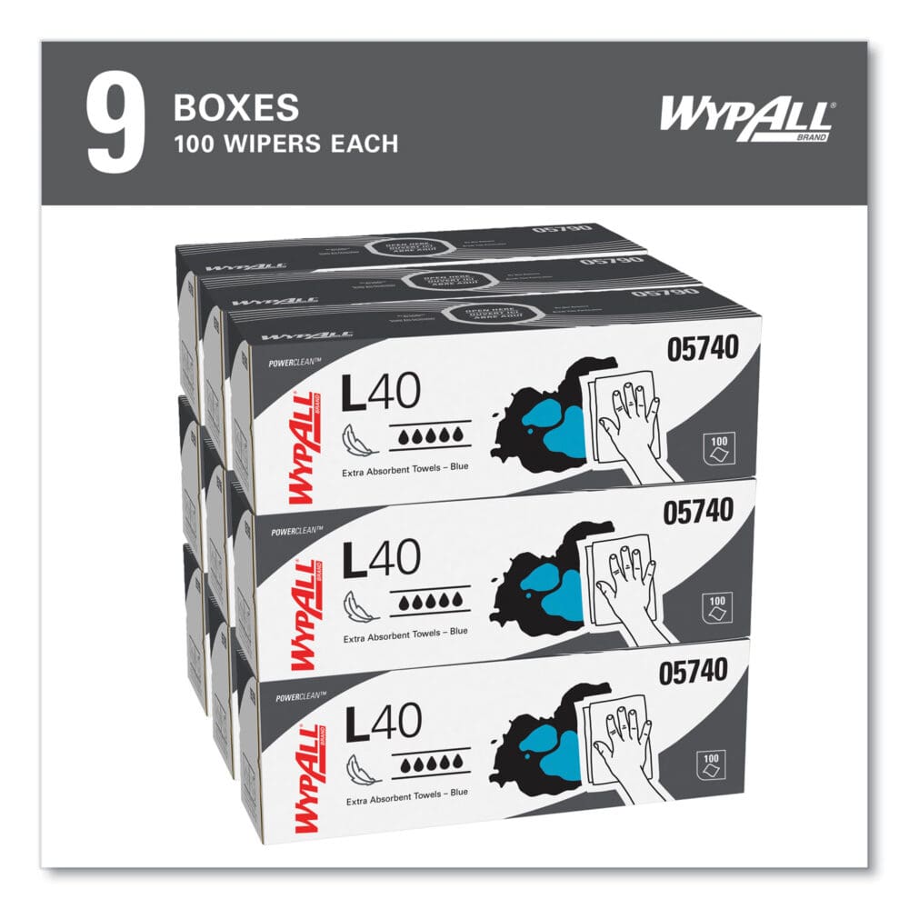 L40 Towels, POP-UP Box, 9.8 x 16.4, Blue, 100/Box, 9 Boxes/Carton - Image 2