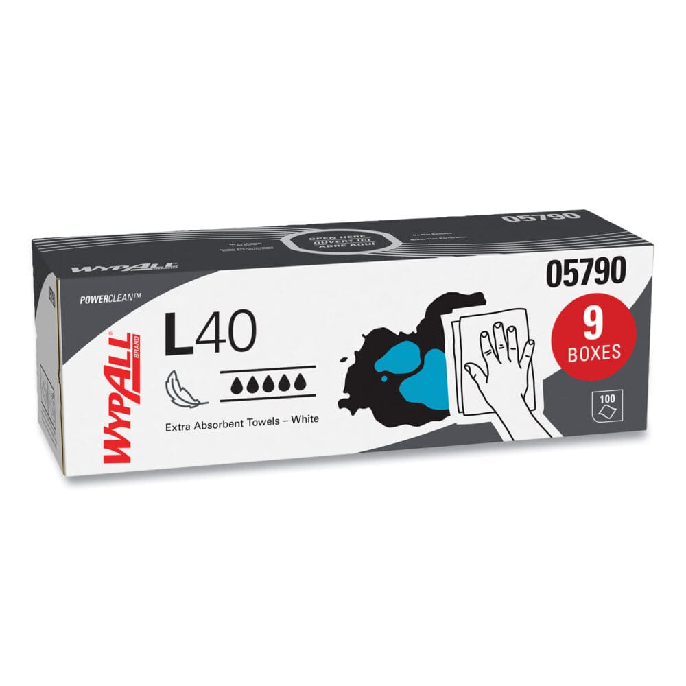 L40 Towels, POP-UP Box, 16.4 x 9.8, White, 100/Box, 9 Boxes/Carton - Image 3