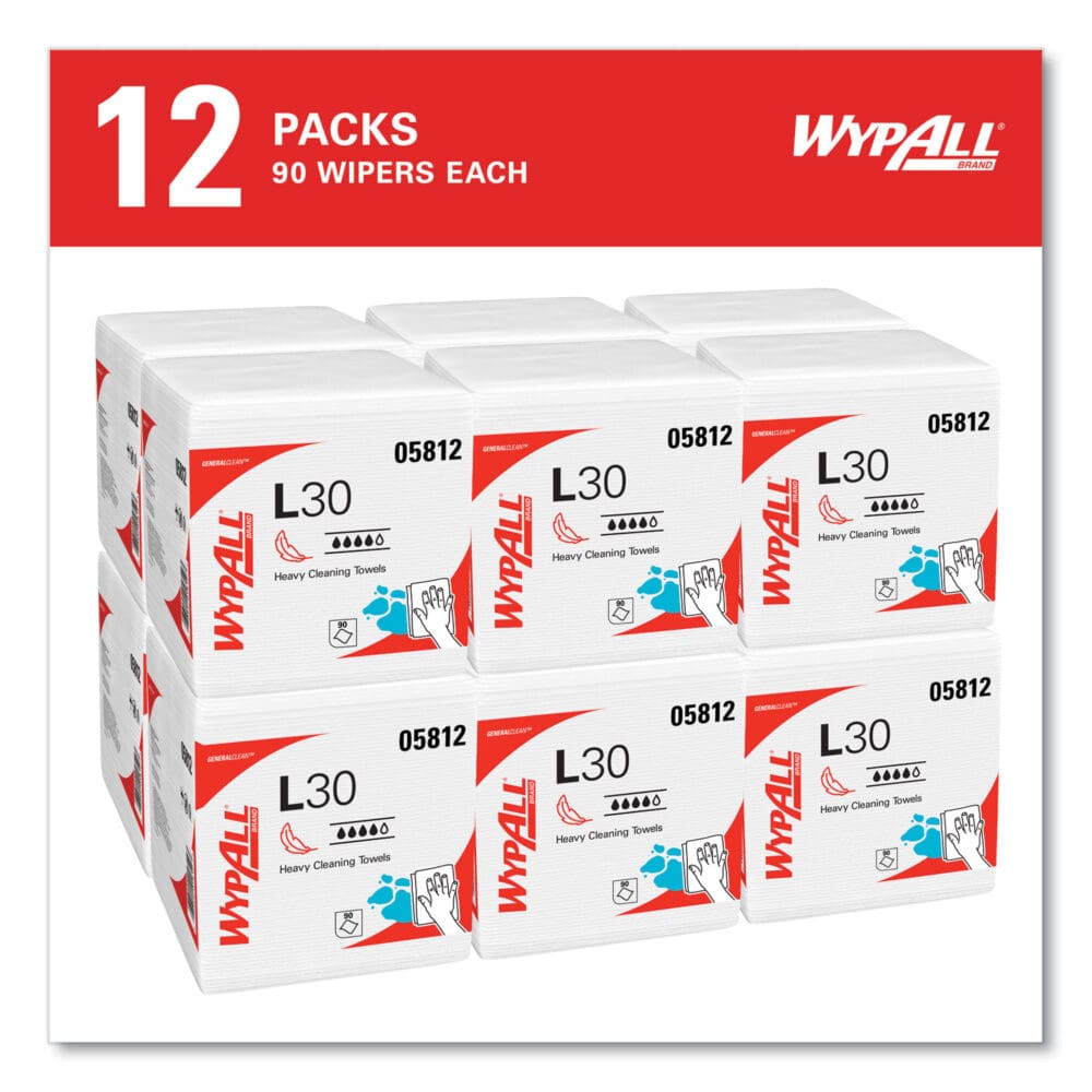 L30 Towels, Quarter Fold, 12.5 x 12, 90/Polypack, 12 Polypacks/Carton - Image 2