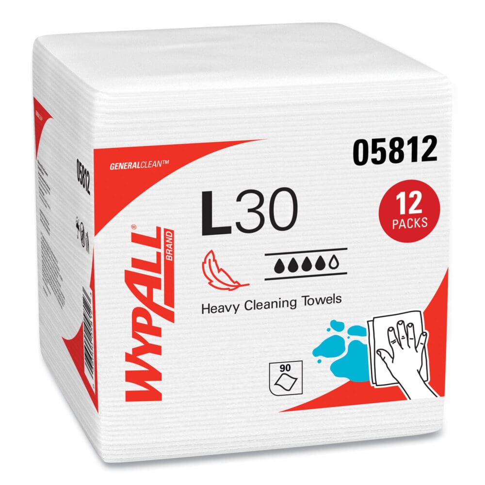 L30 Towels, Quarter Fold, 12.5 x 12, 90/Polypack, 12 Polypacks/Carton - Image 3