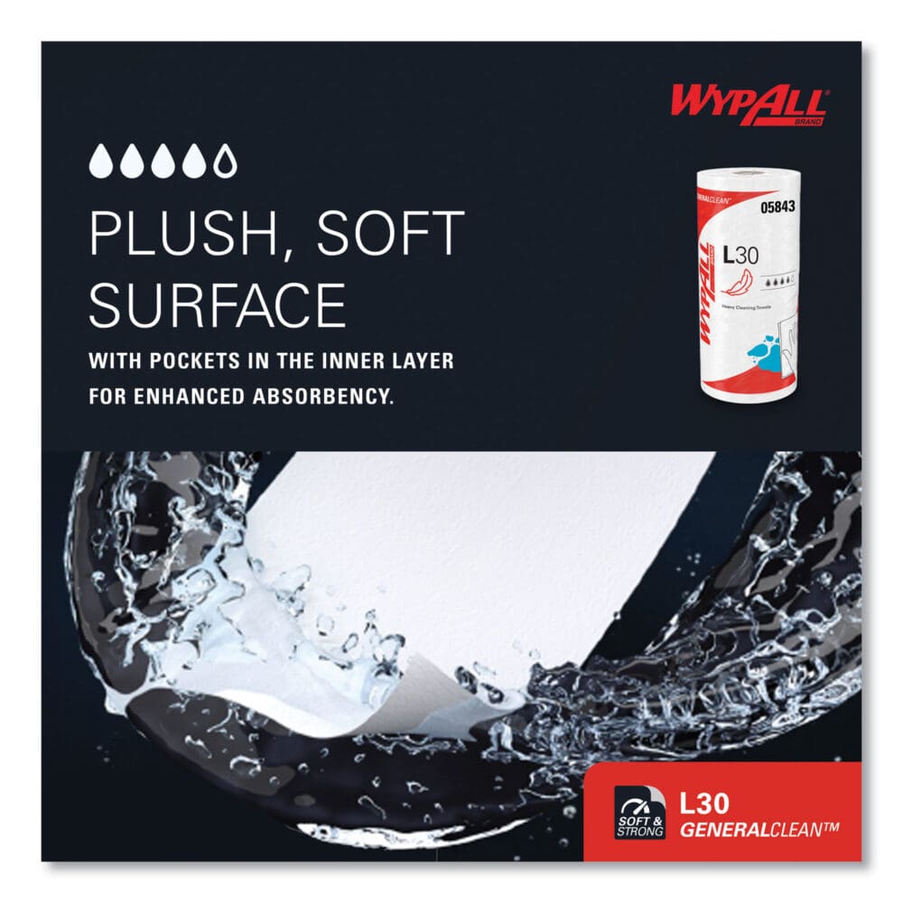 L30 Towels, 11 x 10.4, White, 70 Sheets/Roll - Image 6