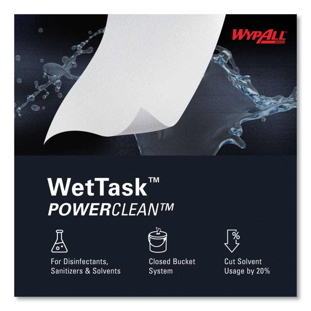 Power Clean Wipers for WetTask Customizable Wet Wiping System with (1) Bucket, 12 x 12.5, Unscented, 95/Roll, 6 Rolls/Carton - Image 8