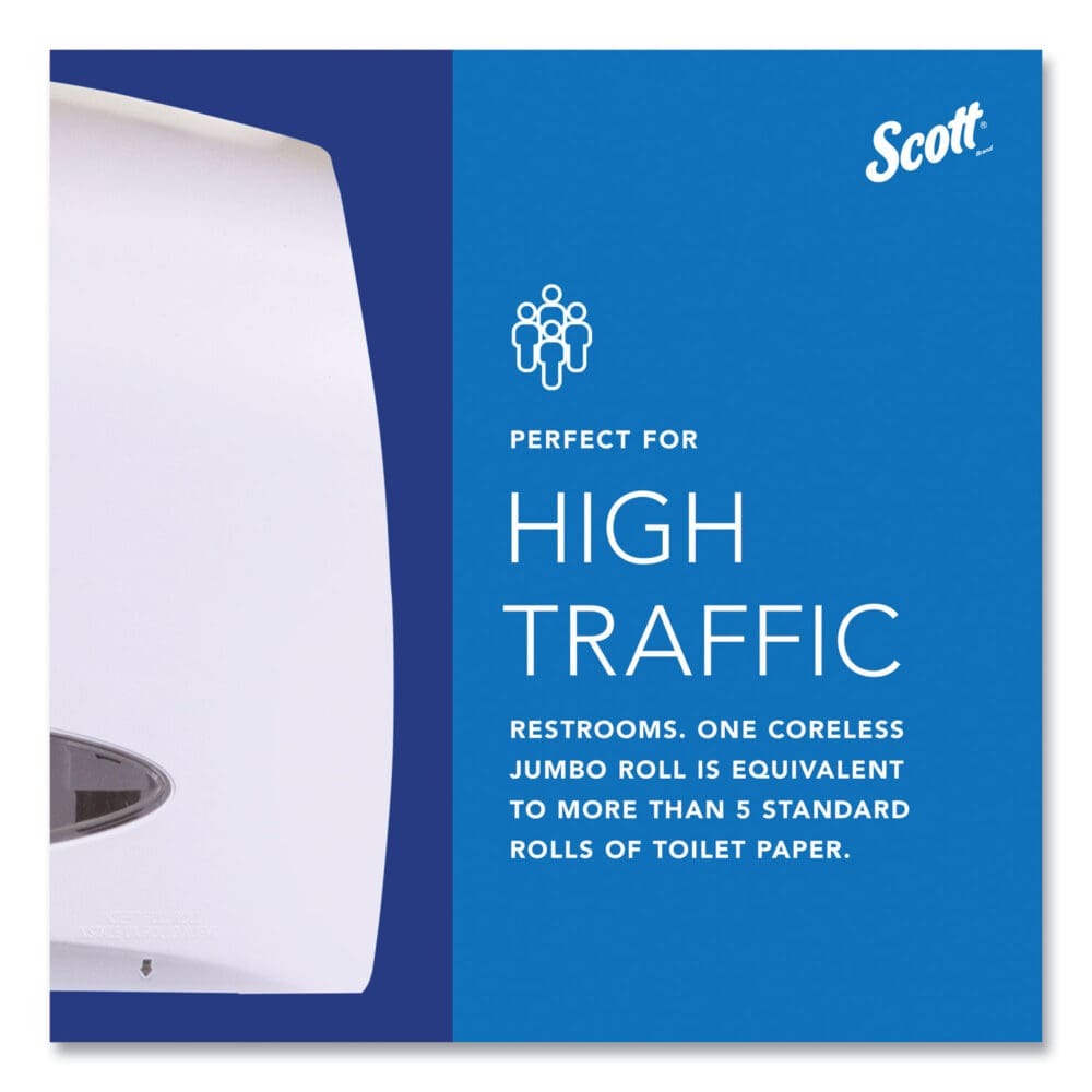 Essential Coreless Jumbo Roll Tissue Dispenser, 14.25 x 6 x 9.75, White - Image 6