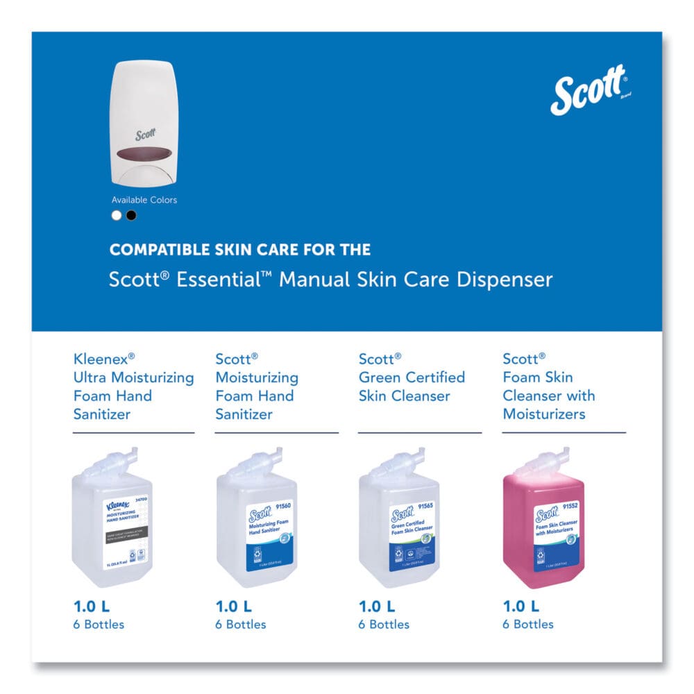 Essential Manual Skin Care Dispenser, 1,000 mL, 5 x 5.25 x 8.38, White - Image 7