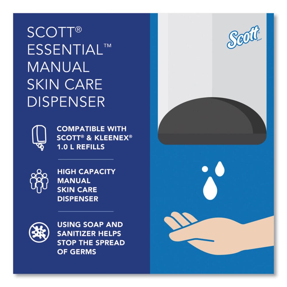 Essential Manual Skin Care Dispenser, For Traditional Business, 1,000 mL, 5 x 5.25 x 8.38, Black - Image 9