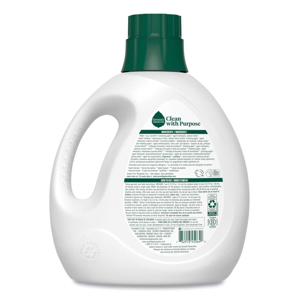 Natural Liquid Laundry Detergent, Fresh Lavender Scent, 135 oz Bottle - Image 9