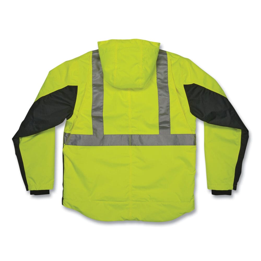 GloWear 8275 Class 2 Heavy-Duty Hi-Vis Workwear Sherpa Lined Jacket, Small, Lime, Ships in 1-3 Business Days - Image 3