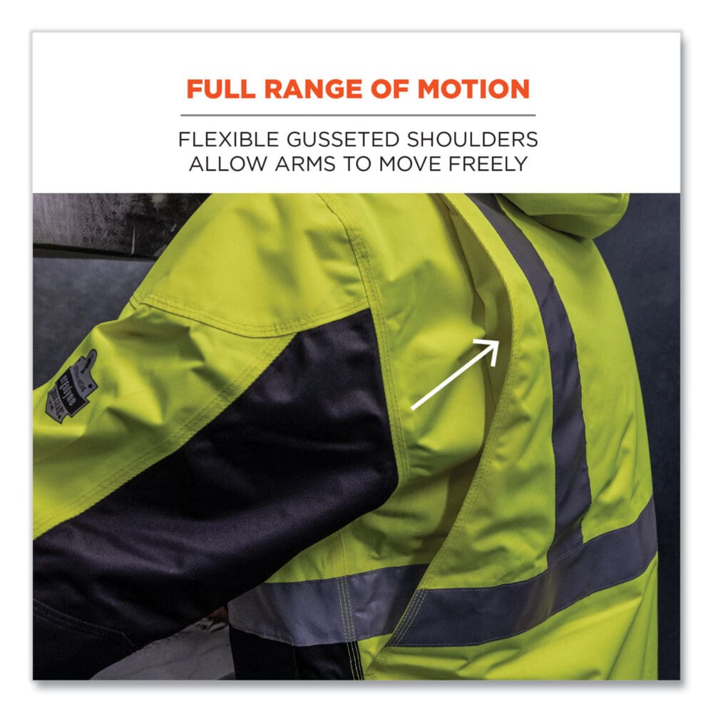 GloWear 8275 Class 2 Heavy-Duty Hi-Vis Workwear Sherpa Jacket, 4X-Large, Lime, Ships in 1-3 Business Days - Image 4