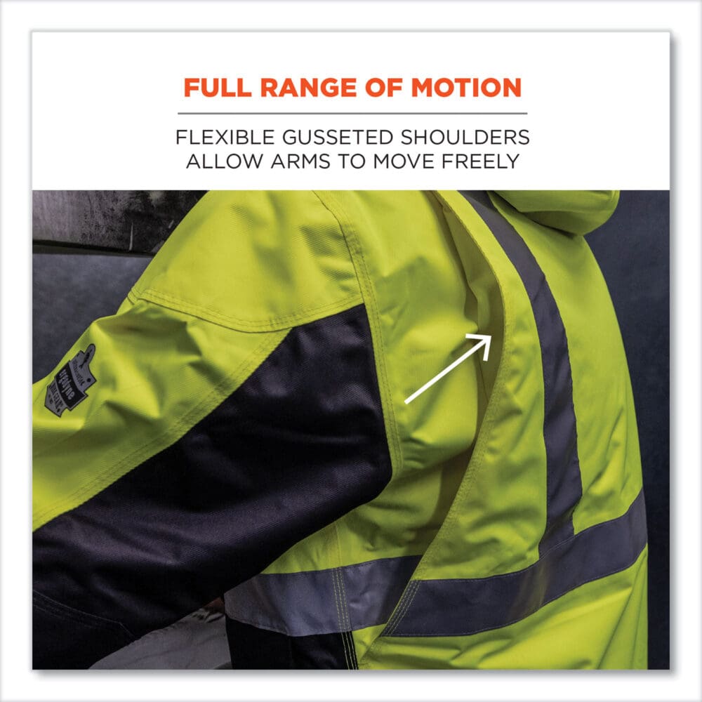 GloWear 8275 Class 2 Heavy-Duty Hi-Vis Workwear Sherpa Lined Jacket, Medium, Lime, Ships in 1-3 Business Days - Image 7