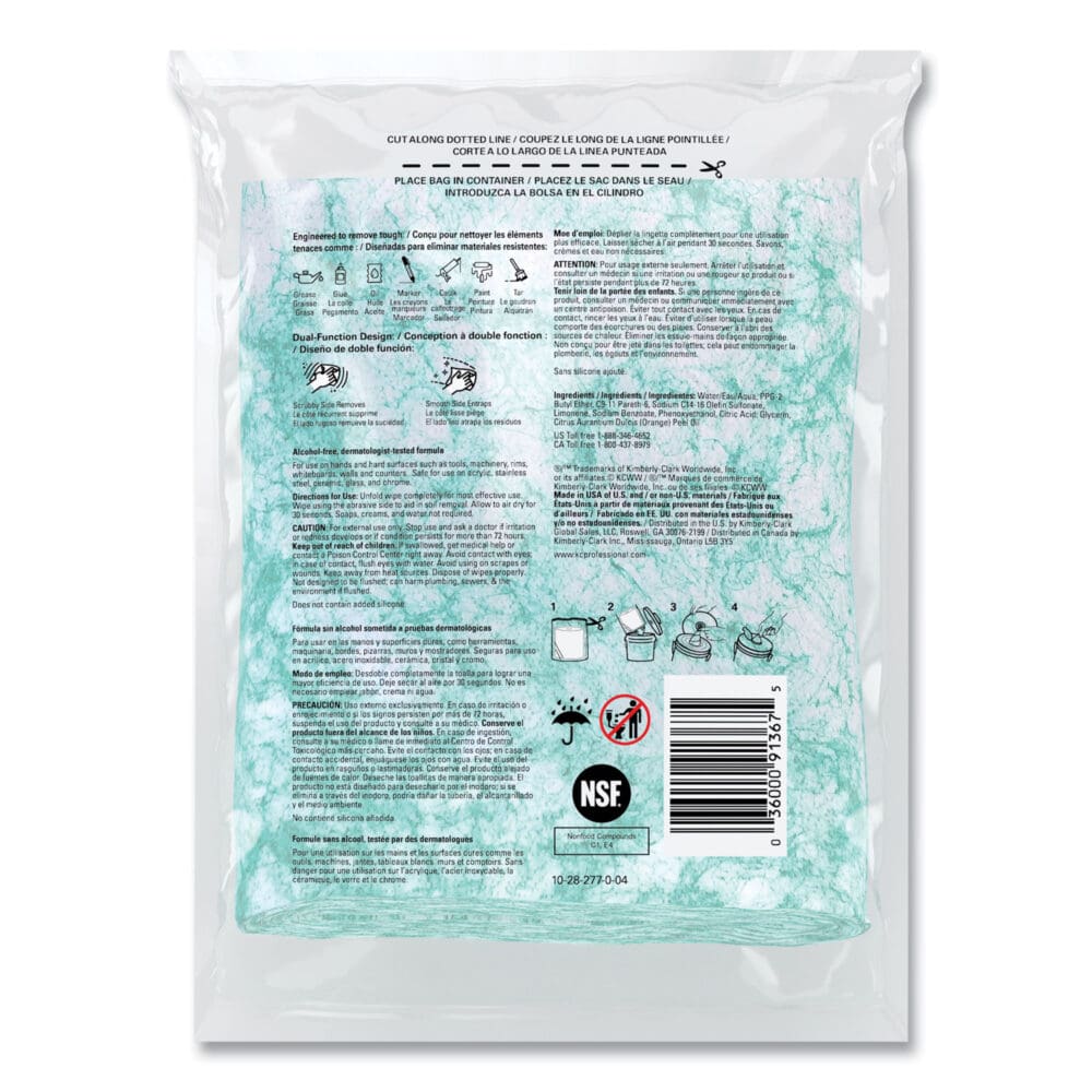 Power Clean ProScrub Pre-Saturated Wipes, 12 x 9.5, Citrus Scent, Green, 75/Pack, 6 Packs/Carton - Image 3