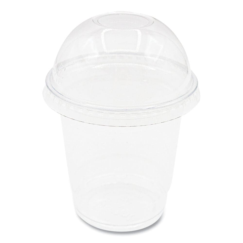 PET Lids, Fits 8 oz to 10 oz Cold Cups, Dome Lid, Clear, 1,000/Carton - Image 3