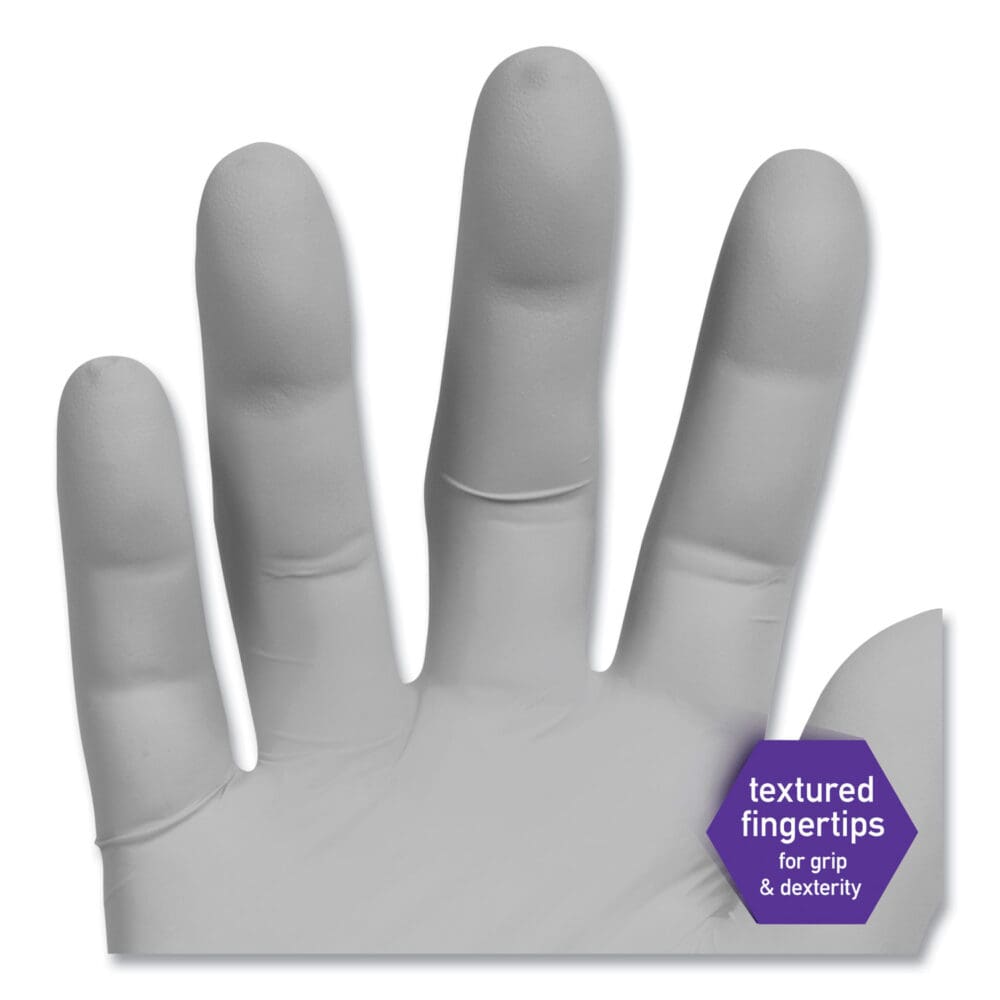 STERLING Nitrile Exam Gloves, Powder-free, Gray, 242 mm Length, Small, 200/Box - Image 4