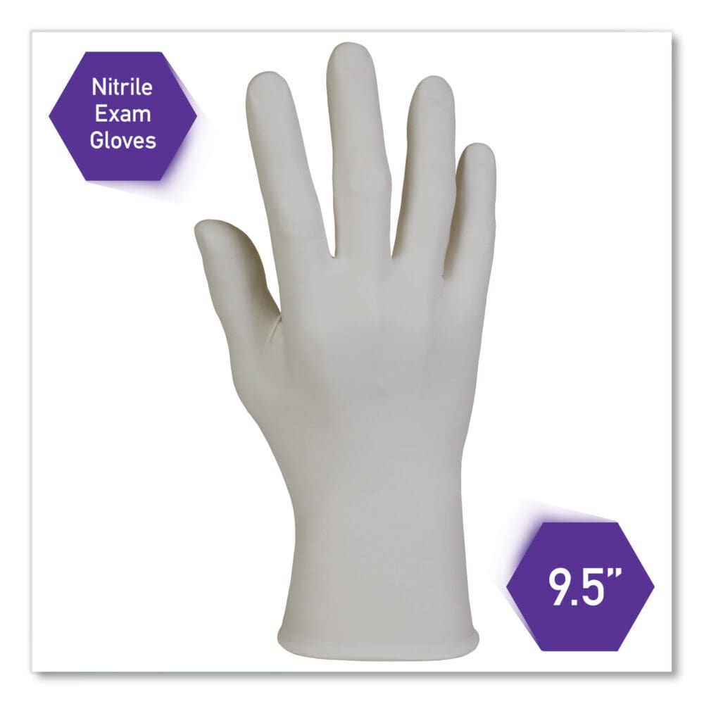 STERLING Nitrile Exam Gloves, Powder-free, Gray, 242 mm Length, X-Large, 170/Box - Image 4