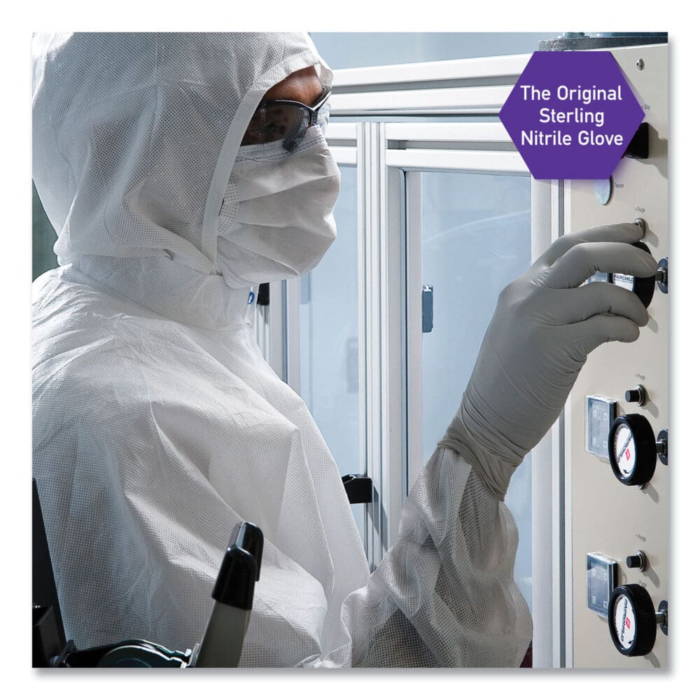 STERLING Nitrile Exam Gloves, Powder-free, Gray, 242 mm Length, X-Large, 170/Box - Image 8