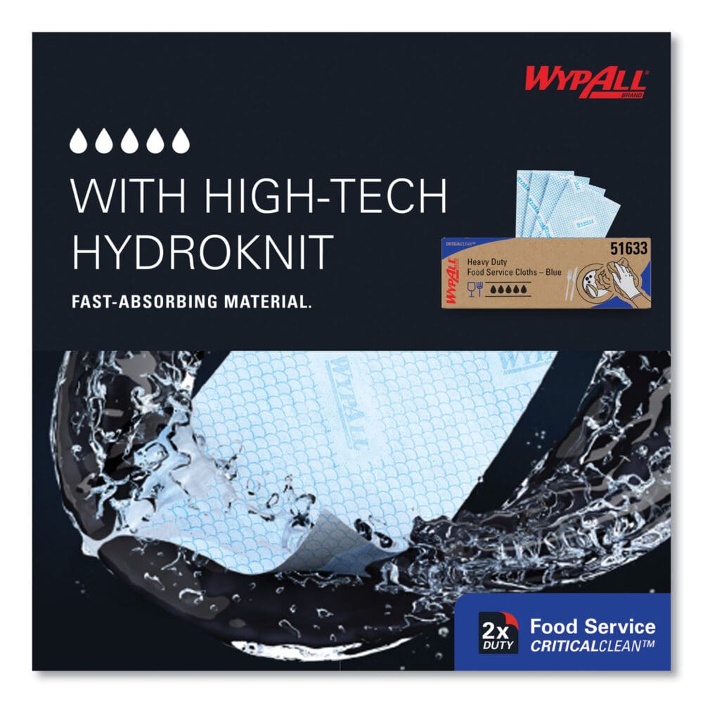 Heavy-Duty Foodservice Cloths, 12.5 x 23.5, Blue, 100/Carton - Image 6