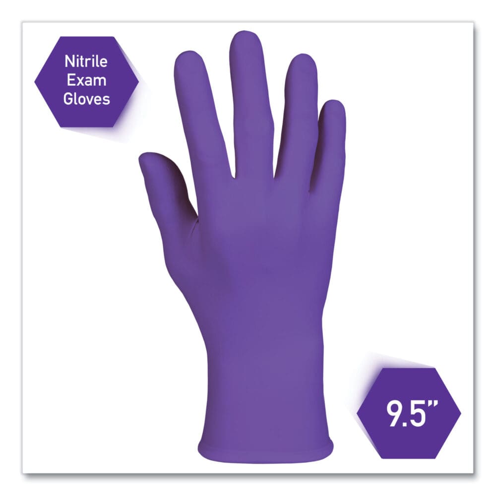 PURPLE NITRILE Exam Gloves, 242 mm Length, Small, Purple, 100/Box - Image 3
