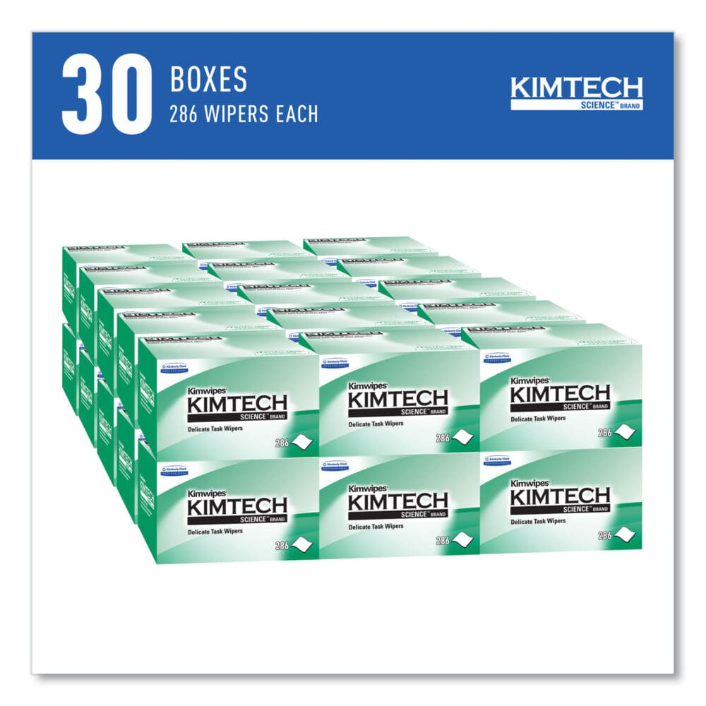 Kimwipes Delicate Task Wipers, 1-Ply, 4.4 x 8.4, Unscented, White, 280/Box, 30 Boxes/Carton - Image 8