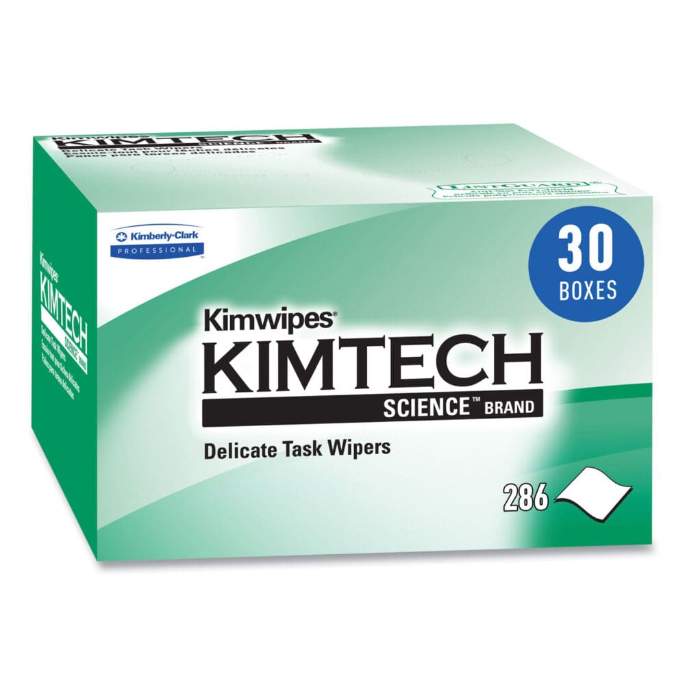 Kimwipes Delicate Task Wipers, 1-Ply, 4.4 x 8.4, Unscented, White, 280/Box, 30 Boxes/Carton - Image 9