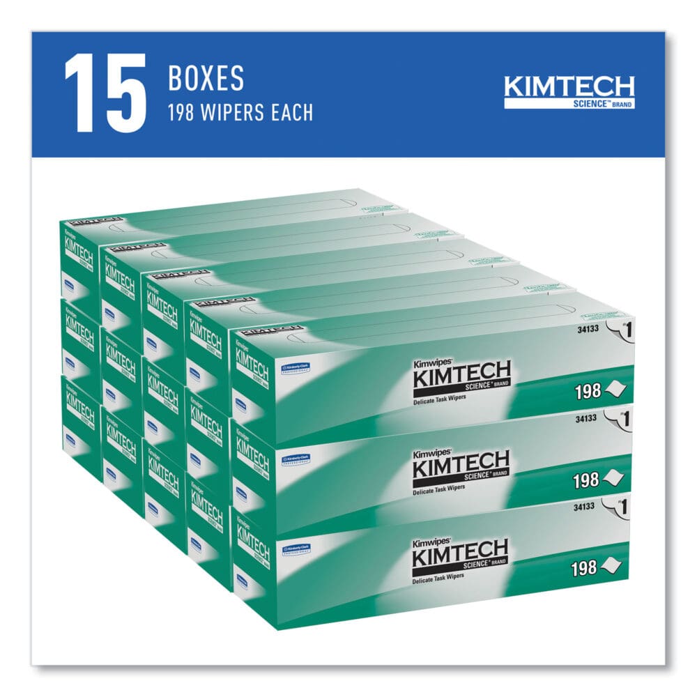 Kimwipes Delicate Task Wipers, 1-Ply, 11.8 x 11.8, Unscented, White, 198/Box, 15 Boxes/Carton - Image 8