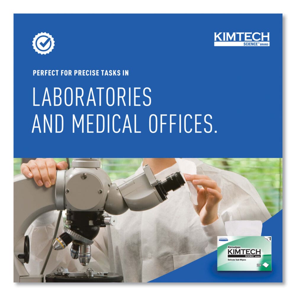 Kimwipes, Delicate Task Wipers, 1-Ply, 4.4 x 8.4, Unscented, White, 286/Box - Image 5