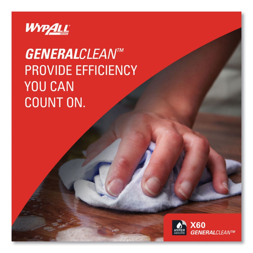General Clean X60 Cloths, POP-UP Box, 8.34 x 16.8, White, 118/Box - Image 2