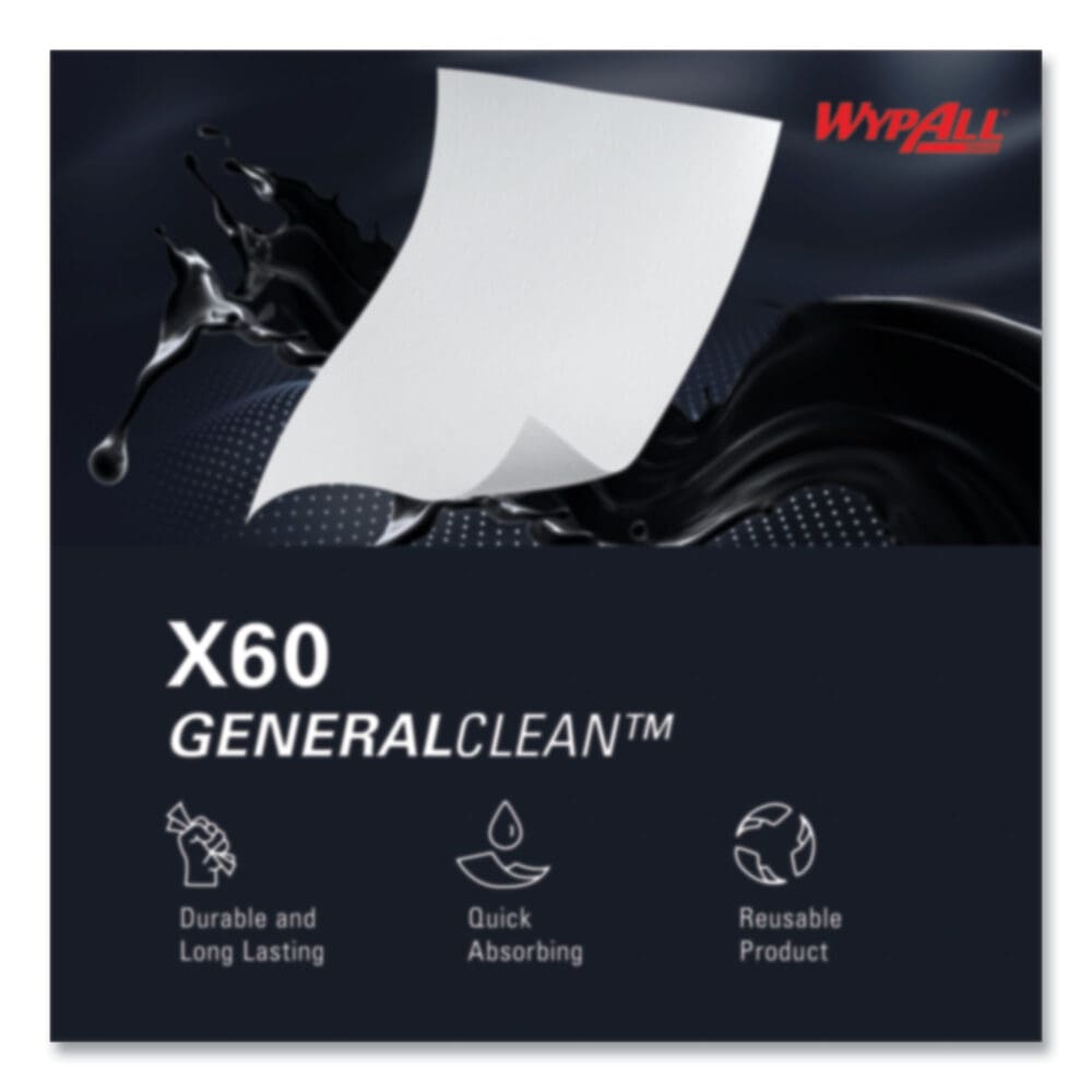 General Clean X60 Cloths, 1/4 Fold, 12.5 x 13, White, 76/Box, 12 Boxes/Carton - Image 8