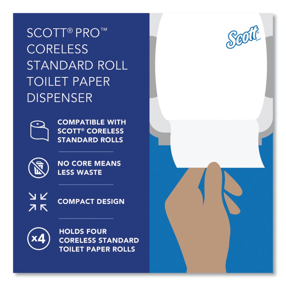 Pro High Capacity Coreless SRB Tissue Dispenser, 11.25 x 6.31 x 12.75, White - Image 9