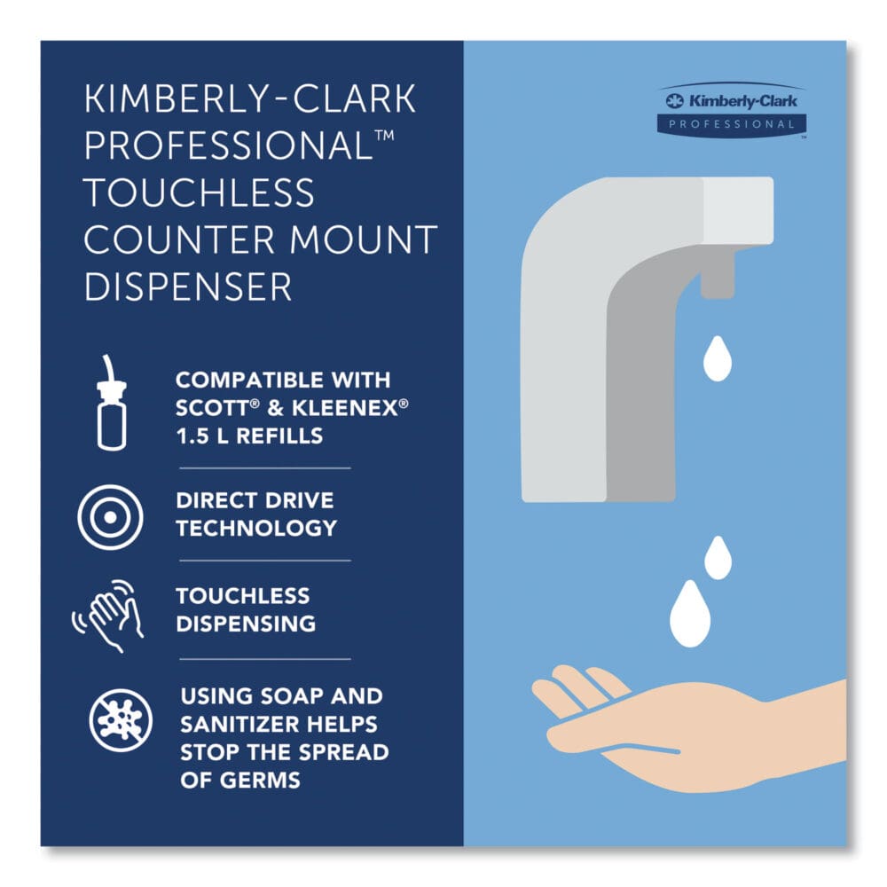 Touchless Counter Mount Skin Care Dispenser, 1.5 L, 2.12 x 4.25 x 5.56, Chrome - Image 9