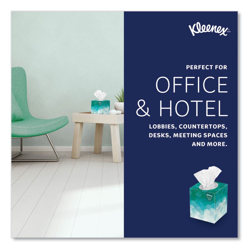 Boutique White Facial Tissue for Business, Pop-Up Box, 2-Ply, 95 Sheets/Box, 6 Boxes/Pack, 6 Packs/Carton - Image 7