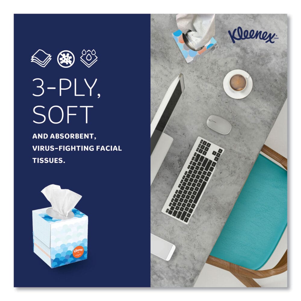 Boutique Anti-Viral Tissue, 3-Ply, White, Pop-Up Box, 60/Box, 3 Boxes/Pack - Image 3