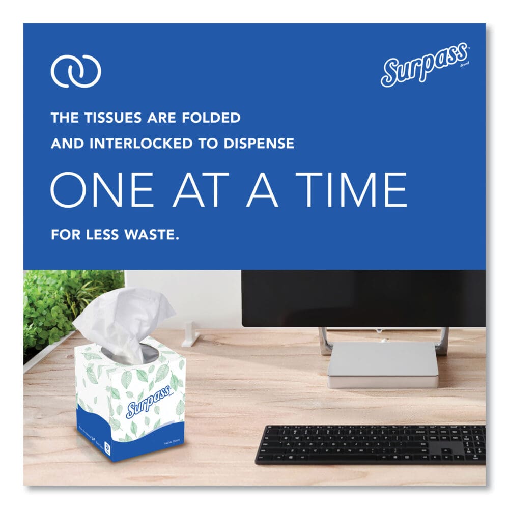 Facial Tissue for Business, 2-Ply, White, Pop-Up Box, 90/Box, 36 Boxes/Carton - Image 5