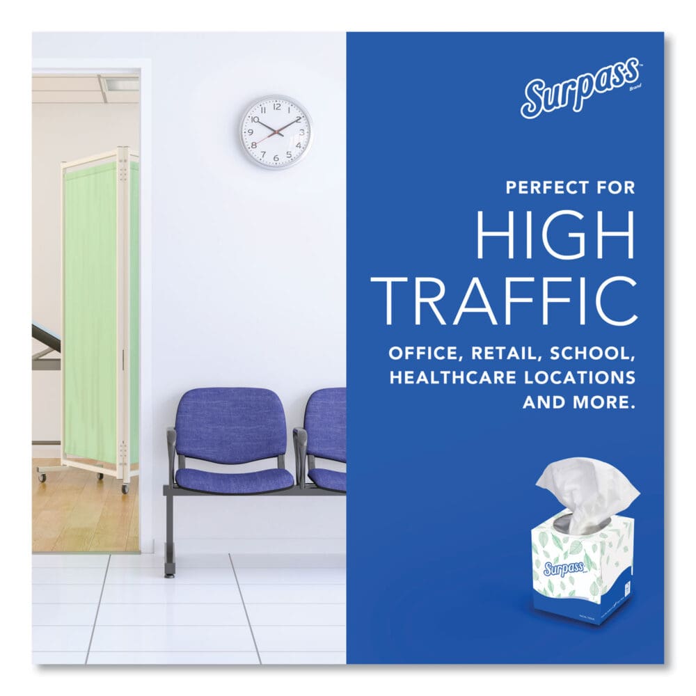 Facial Tissue for Business, 2-Ply, White, Pop-Up Box, 90/Box, 36 Boxes/Carton - Image 7