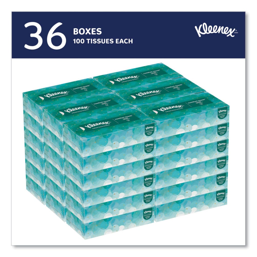 White Facial Tissue for Business, 2-Ply, White, Pop-Up Box, 100 Sheets/Box, 36 Boxes/Carton - Image 10